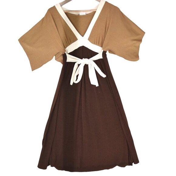 Boston Proper Colorblock Maxi Dress M Boho Tie Waist Flowy USA Made - Picture 4 of 7